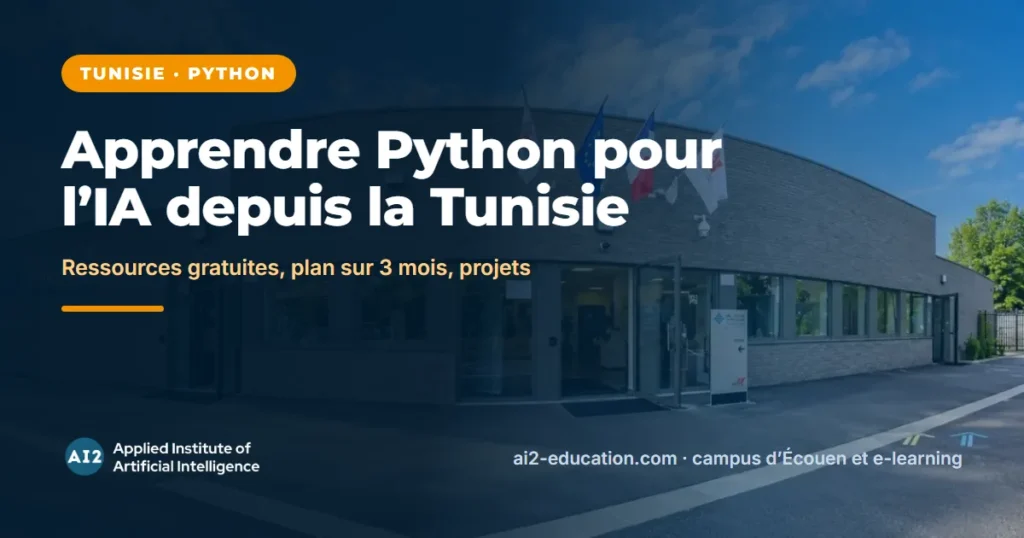 Apprendre Python pour l’IA depuis la Tunisie, guide AI2 pour les étudiants tunisiens