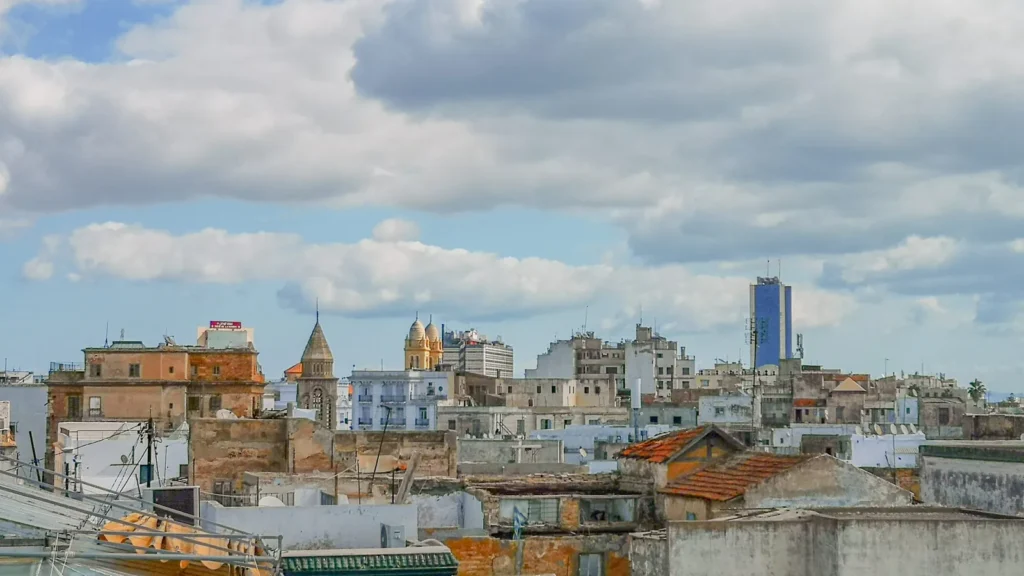 Les toits de Tunis et la tour de la cathédrale
